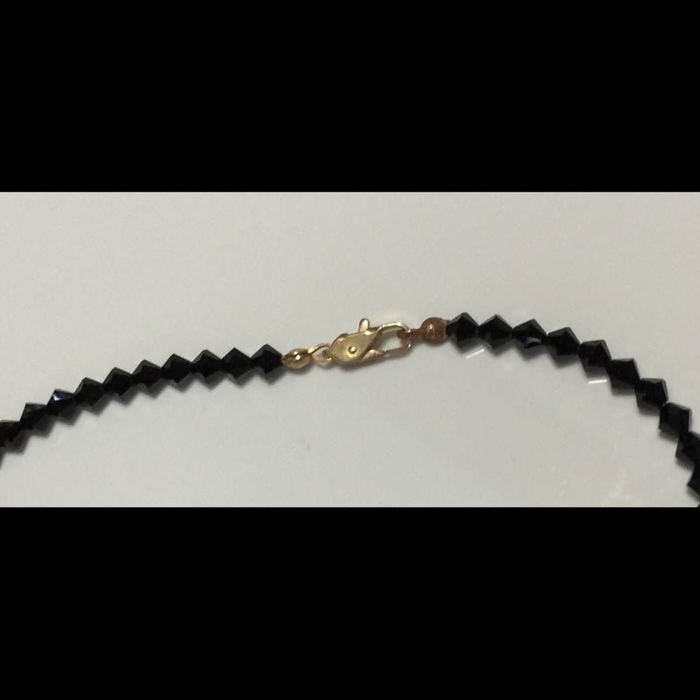 Vintage Swarovsky 48” long black Bicone necklace - Picture 8 of 9